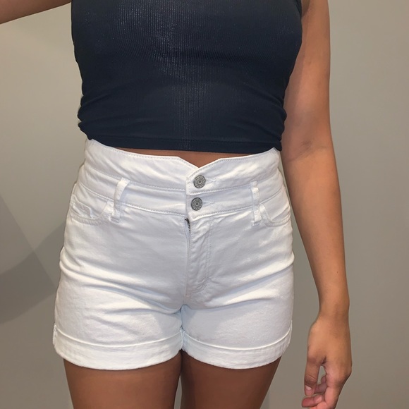 White high rise denim shorts - Picture 2 of 3